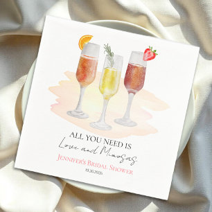 All You Need Is Love and Mimosas Bridal Shower Napkins