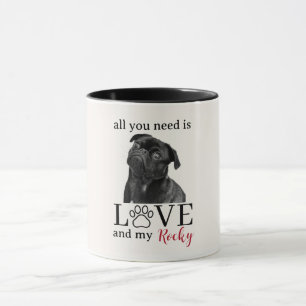 All You Need Is Love and My Dog – Custom Pet Name Mug