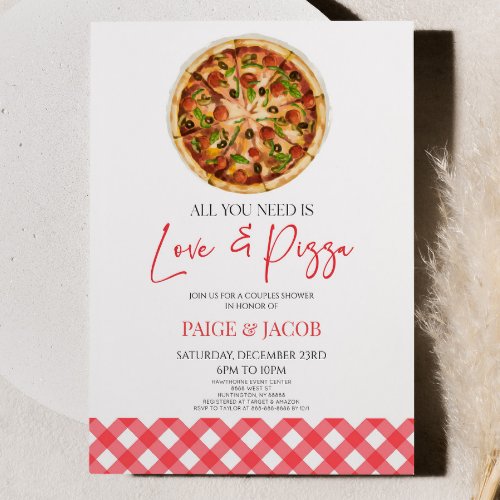 All You Need Is Love and Pizza Couples Shower Invitation