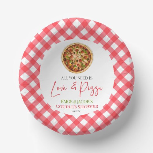 All You Need Is Love and Pizza Couples Shower Paper Bowls