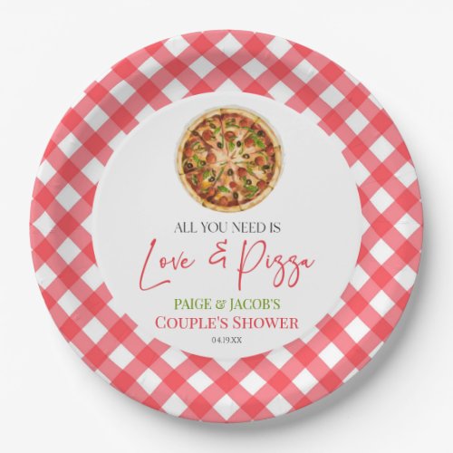 All You Need Is Love and Pizza Couples Shower Paper Plates