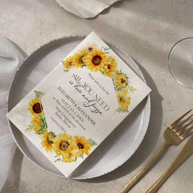 All you need is Love and pizza Rehearsal Dinner Invitation (Creator Uploaded)