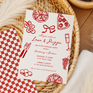 All You Need Is Love and Pizza Rehearsal Dinner Invitation