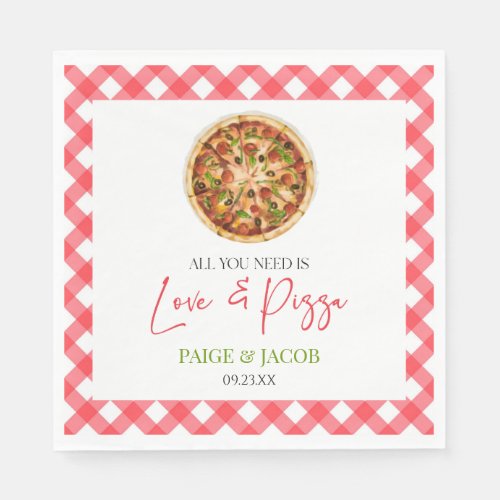 All You Need Is Love and Pizza Rehearsal Dinner Napkins