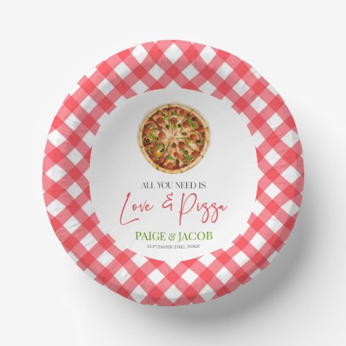All You Need Is Love and Pizza Rehearsal Dinner Paper Bowls