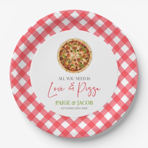 All You Need Is Love and Pizza Rehearsal Dinner Paper Plates