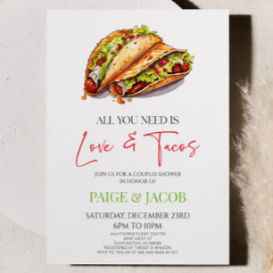 All You Need Is Love and Tacos Couples Shower Invitation