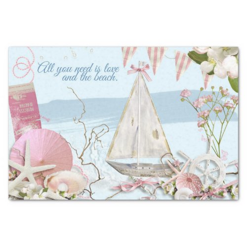 All You Need Is Love And The Beach Decoupage Tissue Paper