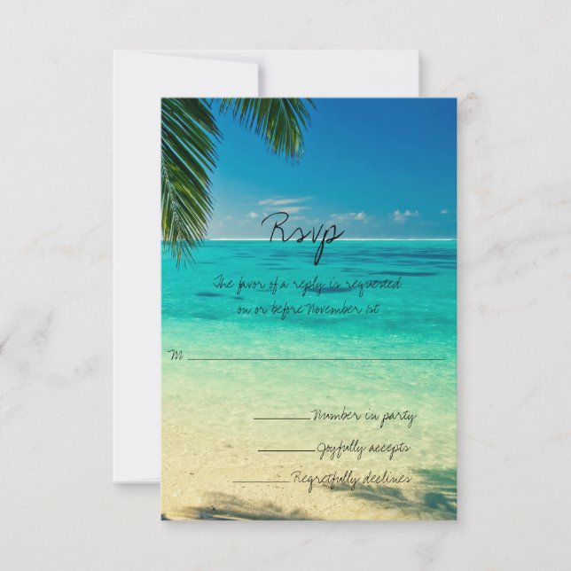 All You Need Is Love and The Beach Wedding RSVP Card (Front)