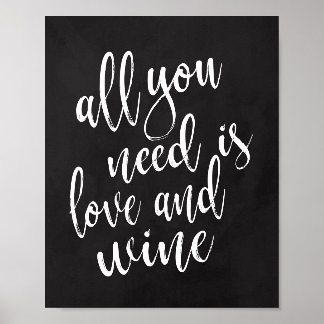 All you need is love and wine 8x10 chalkboard sign (Front)