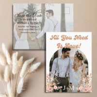 all you need is love,boho 2 photos save the date