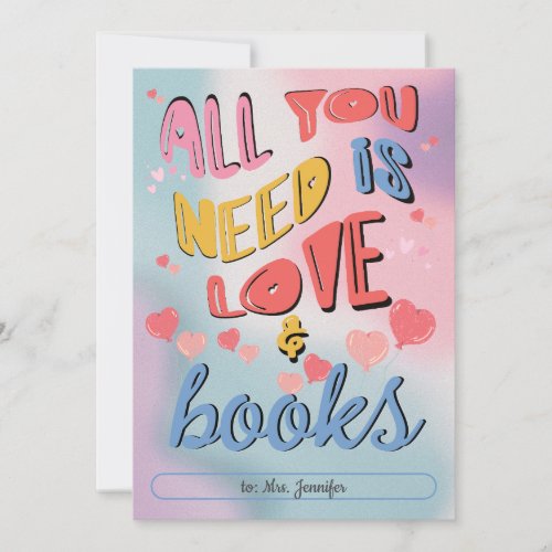 All You Need Is Love  Books Valentine Invitation
