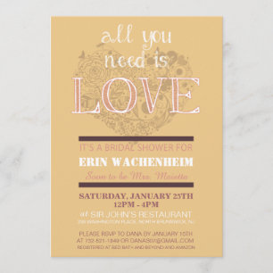 All You Need Is Love Bridal Shower Invitation