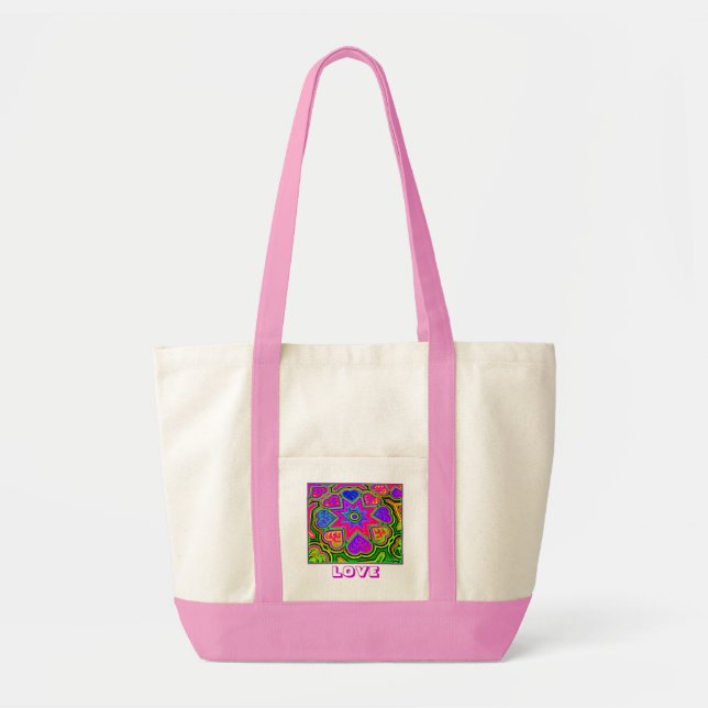 'All You Need Is Love' Canvas Pocket Tote Bag (Front)