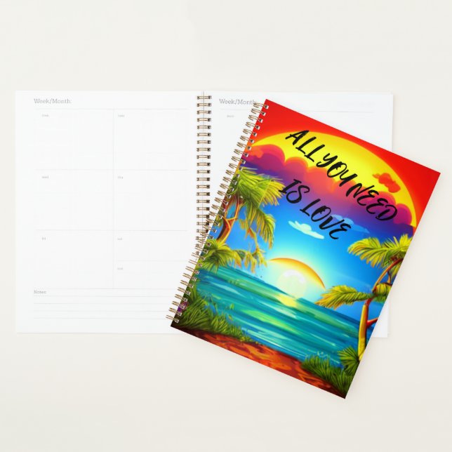 All you need is love Caribbean tropical sunset  Planner (Display)