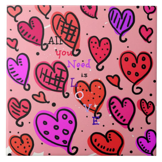 All You Need is Love Ceramic Tile (Front)