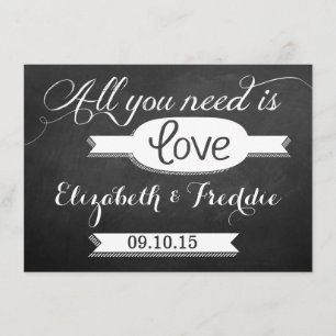 All You Need Is Love Chalkboard Wedding Collection Enclosure Card