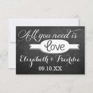 All You Need Is Love Chalkboard Wedding Collection RSVP Card