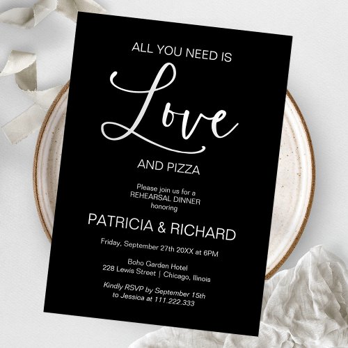 All You Need Is Love Chic Rehearsal Dinner Invitation