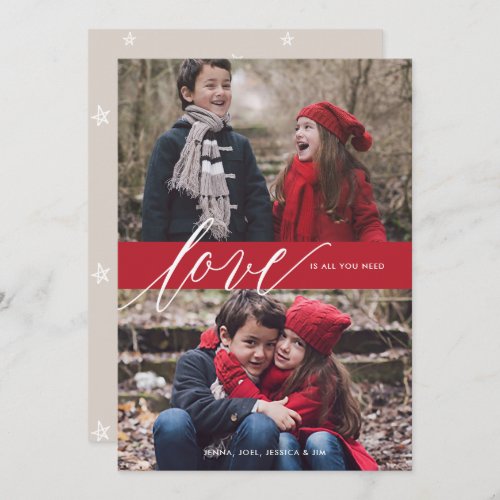 All you need is LOVE Christmas Holiday Photo Card