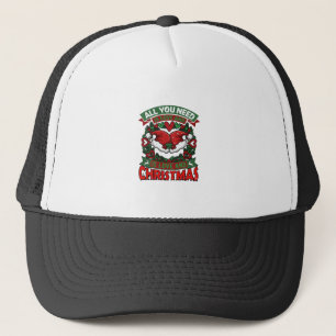 All You Need Is Love Christmas Santa Hats Hearts W