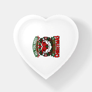 All You Need Is Love Christmas Santa Hats Hearts W Paperweight