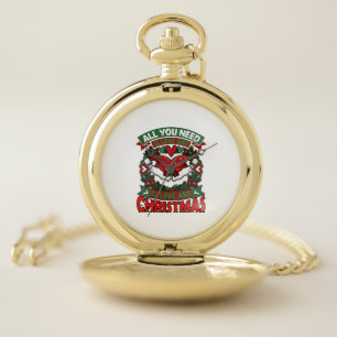 All You Need Is Love Christmas Santa Hats Hearts W Pocket Watch