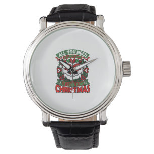 All You Need Is Love Christmas Santa Hats Hearts W Watch