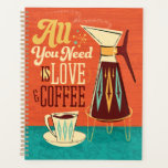 All You Need Is Love   Coffee Calendar Planner<br><div class="desc">All You Need Is Love Coffee Calendar Planner. Design by Diane Dempsey. A fun and colorful 1960's style coffee carafé to brighten each and every day! Visit our Zazzle store to see more mid mod artwork. All images on this store are copyright © Diane Dempsey. Please do not use them...</div>