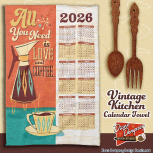 All You Need Is Love + Coffee Calendar Towel 2026