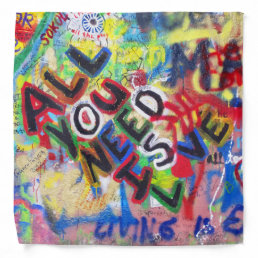 All You Need Is Love Colorful Graffiti Bandana