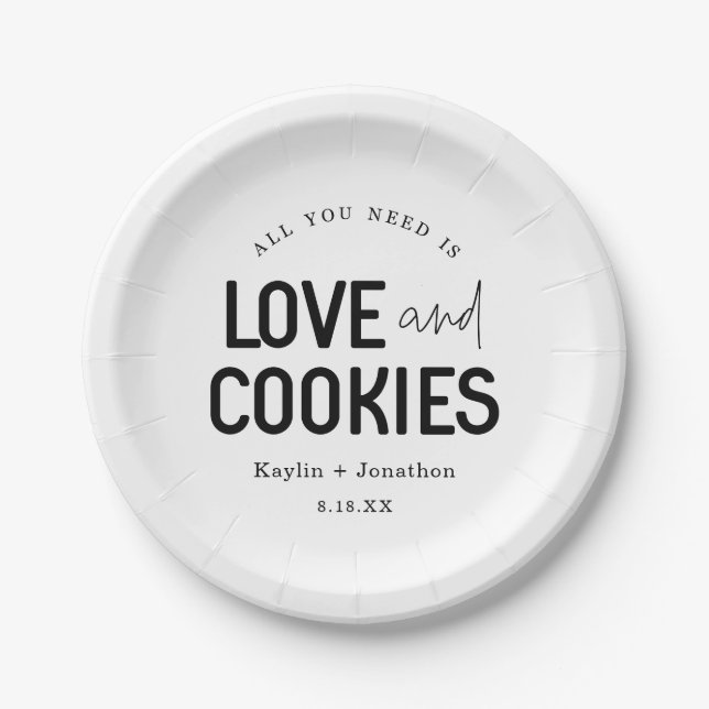 All You Need is Love & Cookies  Paper Plates (Front)