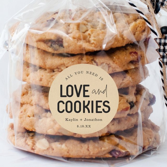 All You Need is Love & Cookies Wedding Favor Label (Creator Uploaded)