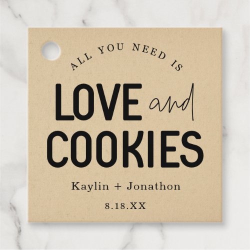 All You Need is Love  Cookies Wedding Favor Tags