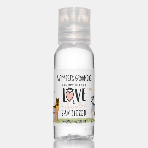 All You Need Is Love Cute Happy Pets Dog Grooming Hand Sanitizer