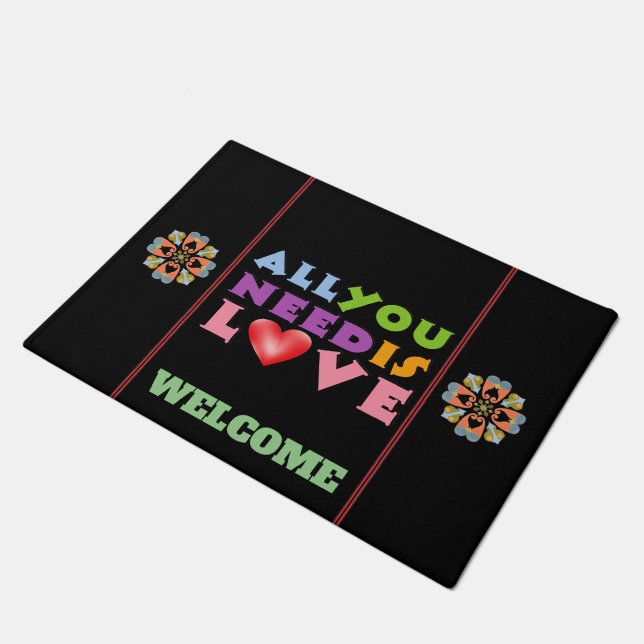 All You Need Is Love Door Mat (Angled)