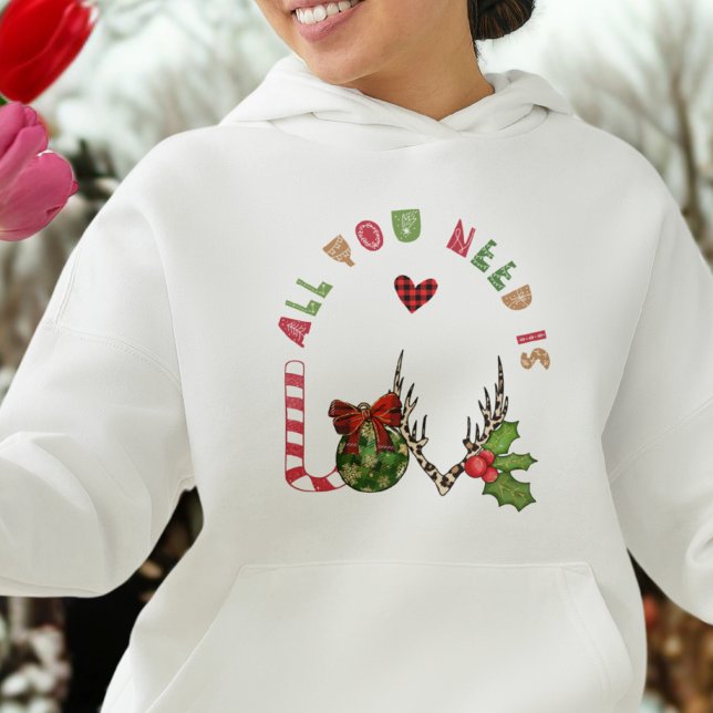 All You Need Is Love Festive Icon Script Christmas Hoodie (Creator Uploaded)