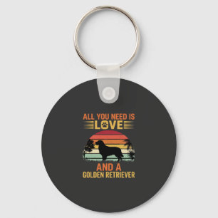 All You Need Is Love Golden Retriever Keychain