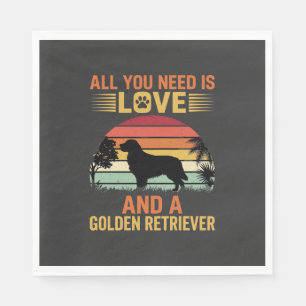 All You Need Is Love Golden Retriever Napkins