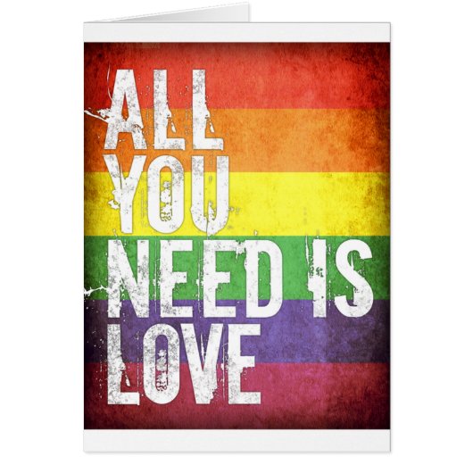 All You Need Is Love (grunge rainbow pattern) Cards (Front)