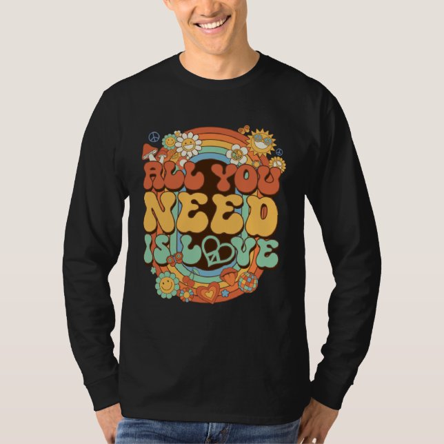 All You Need Is Love Hippie Costume Daisy Groovy R T-Shirt (Front)