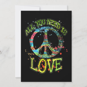 All You Need Is Love Hippie Invitation