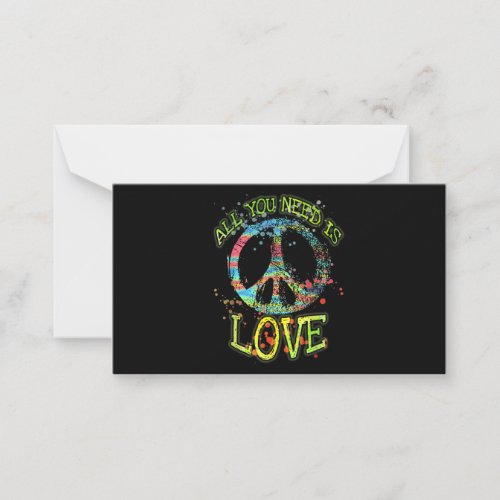 All You Need Is Love Hippie Note Card