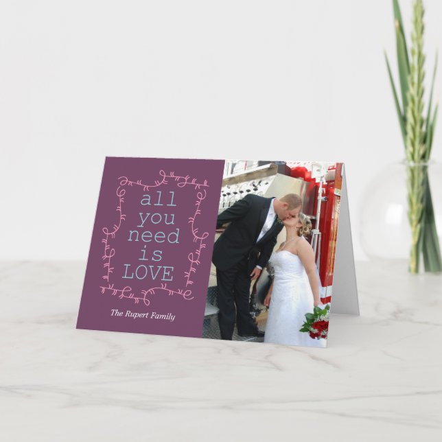 all you need is love holiday card (Front)