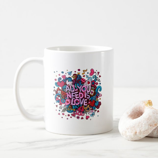 All you need is love Inspiration Coffee Mug (With Donut)