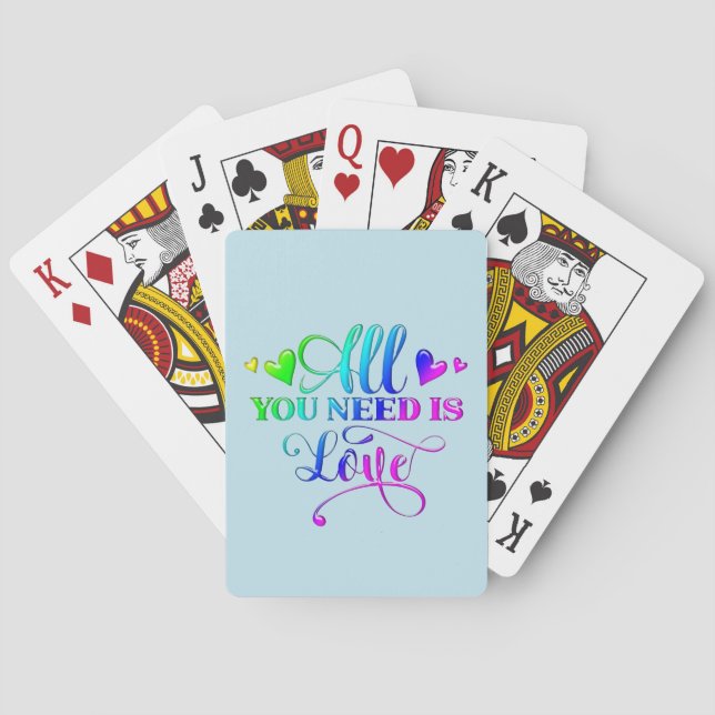 All You Need Is Love Inspirational Poker Cards (Back)