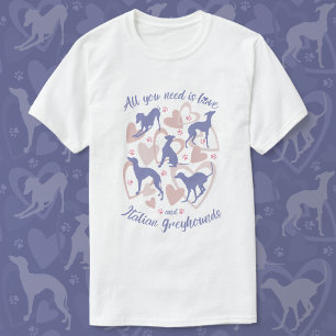 All you need is love Italian Greyhound Periwinkle T-Shirt