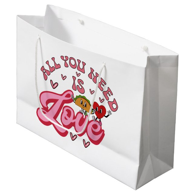 All you need is Love Large Gift Bag (Front Angled)