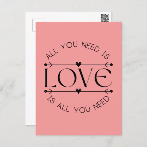 All You Need Is Love Love Is All You Need    Postcard