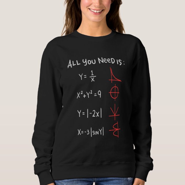 All You Need Is Love Math Not Only For Teachers Sweatshirt (Front)